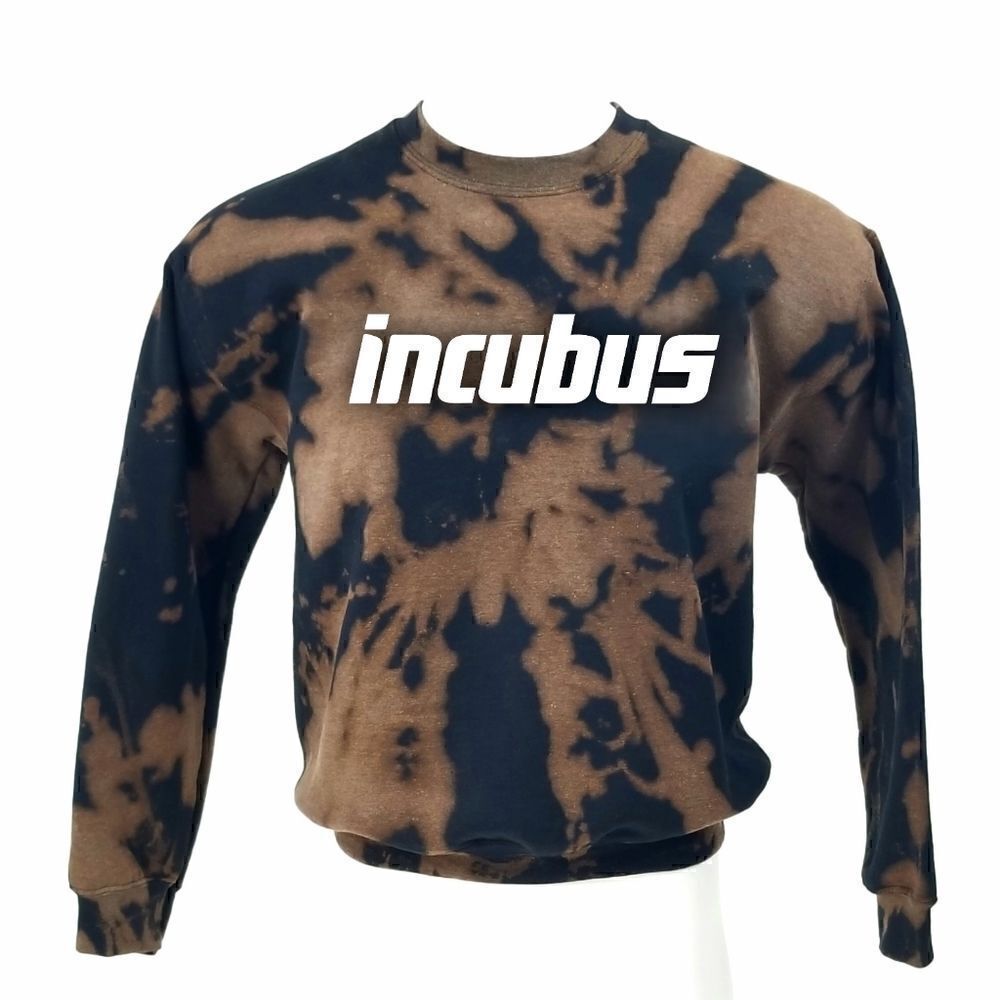 INCUBUS Rock Band Acid Washed Pullover Crewneck Sweatshirt - y2k hip hop rap tee